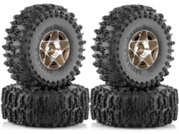 Rodas e Pneus Beadlock de Metal 63 Mm para Carros Rc 1/18 e 1/24 SFUSHOS (1,0 Polegada)