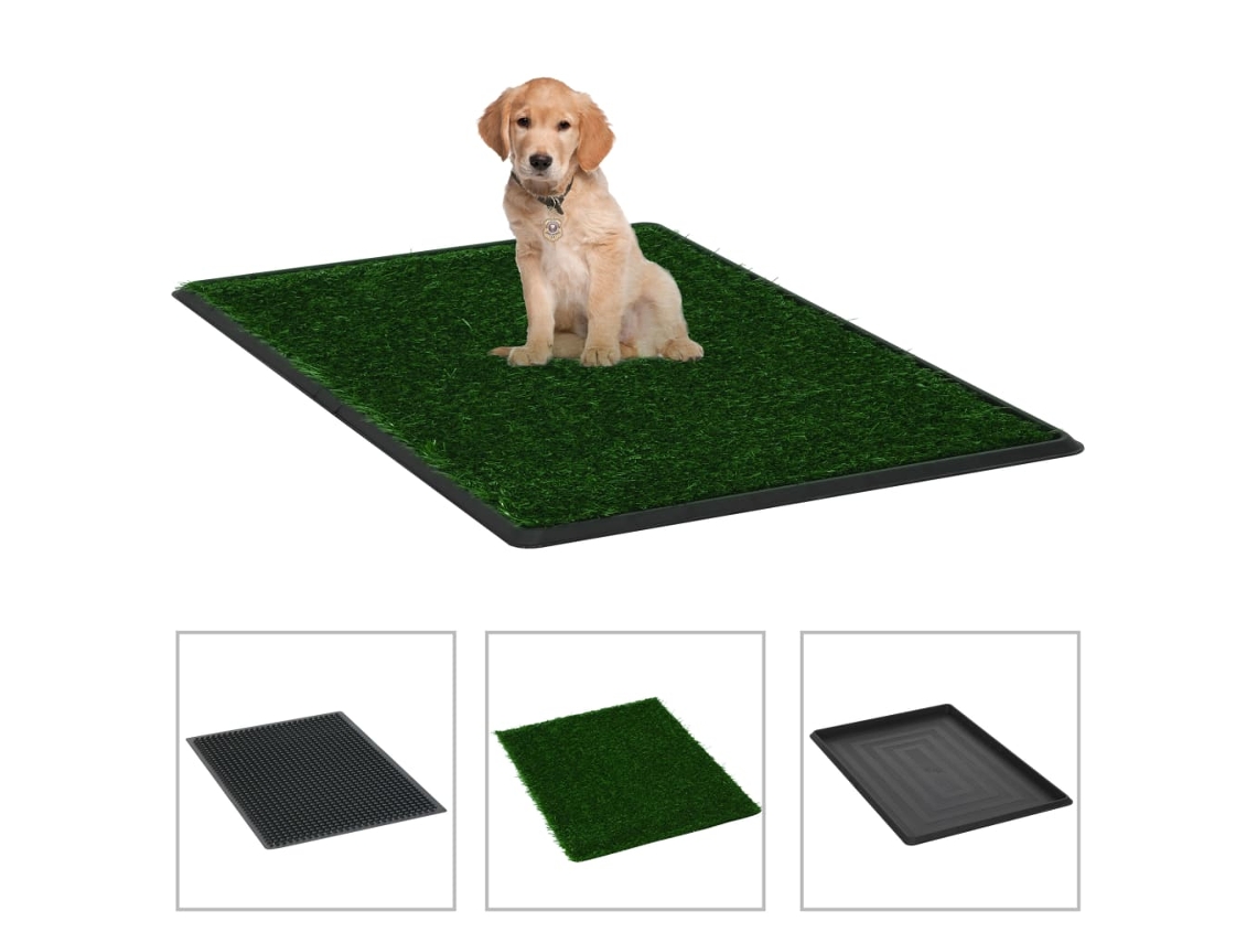 Vidaxl Wc Animais Estimação 2 Pcs C/ Bandeja E Relva Art. 76x51x3cm