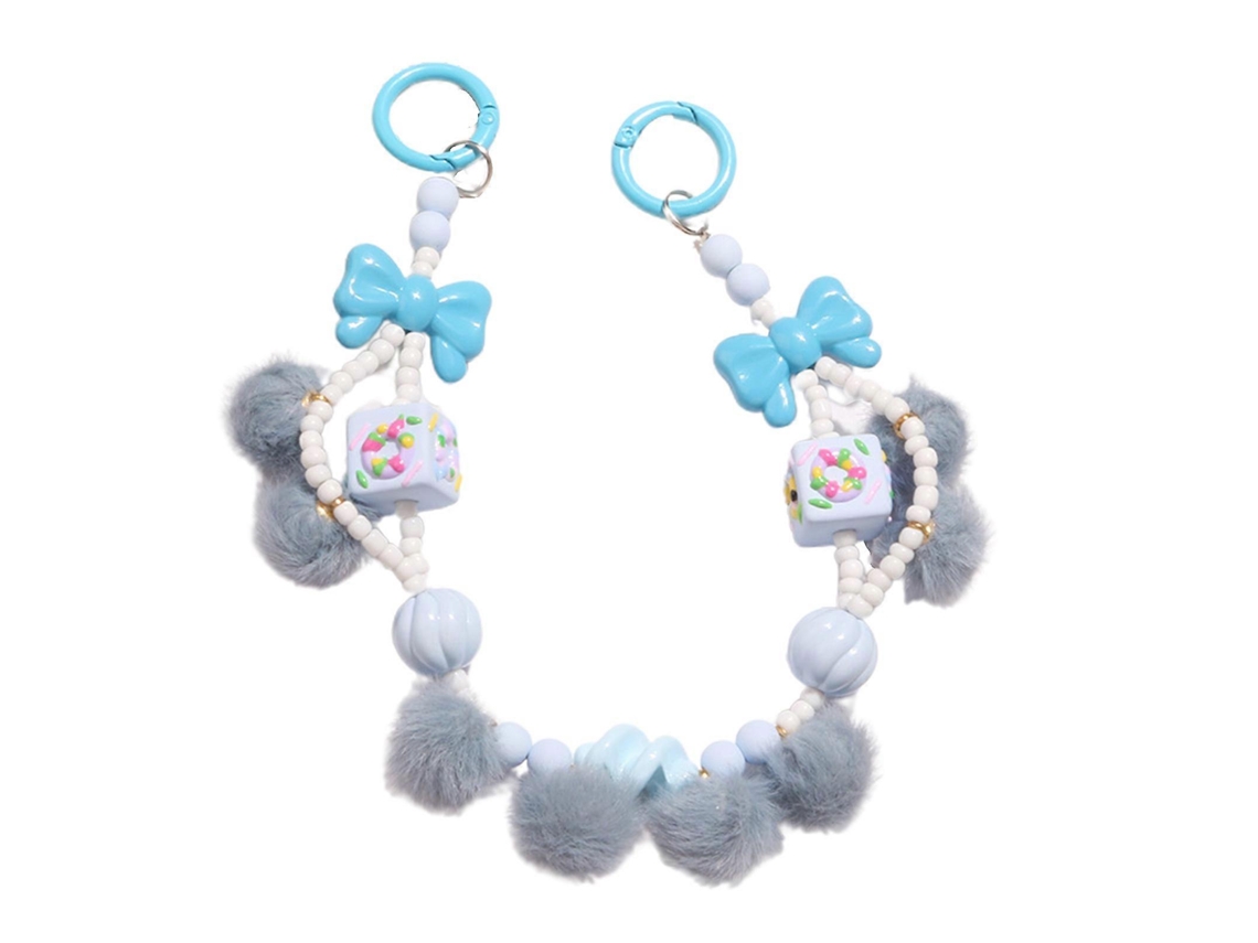 Colar De Pérolas Para Celular, Pulseira De Pelúcia Com Pompom De Pérolas, Capa De Celular, Cordão Anti-perda Para Celular Feminino E Feminino