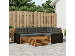 Vidaxl Conjunto De Sofás Para Exterior 5 Unid. Natural E Antracite
