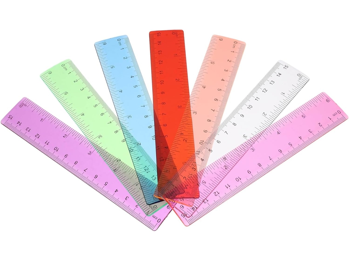 Conjunto De 14 Réguas Transparentes Coloridas Nuobesty Para