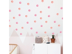 Autocolantes De Pintura Aquarela Com Bolas Rosa Para Quarto De Menina Ou Sala De Brincadeiras Rosa