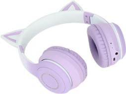 Fones De Ouvido Gamer Com Orelhas Gato, Sem Fio, Dobráveis, Com Luzes Led, Microfone Removível, Cabo De 3, 5mm, Arco De
