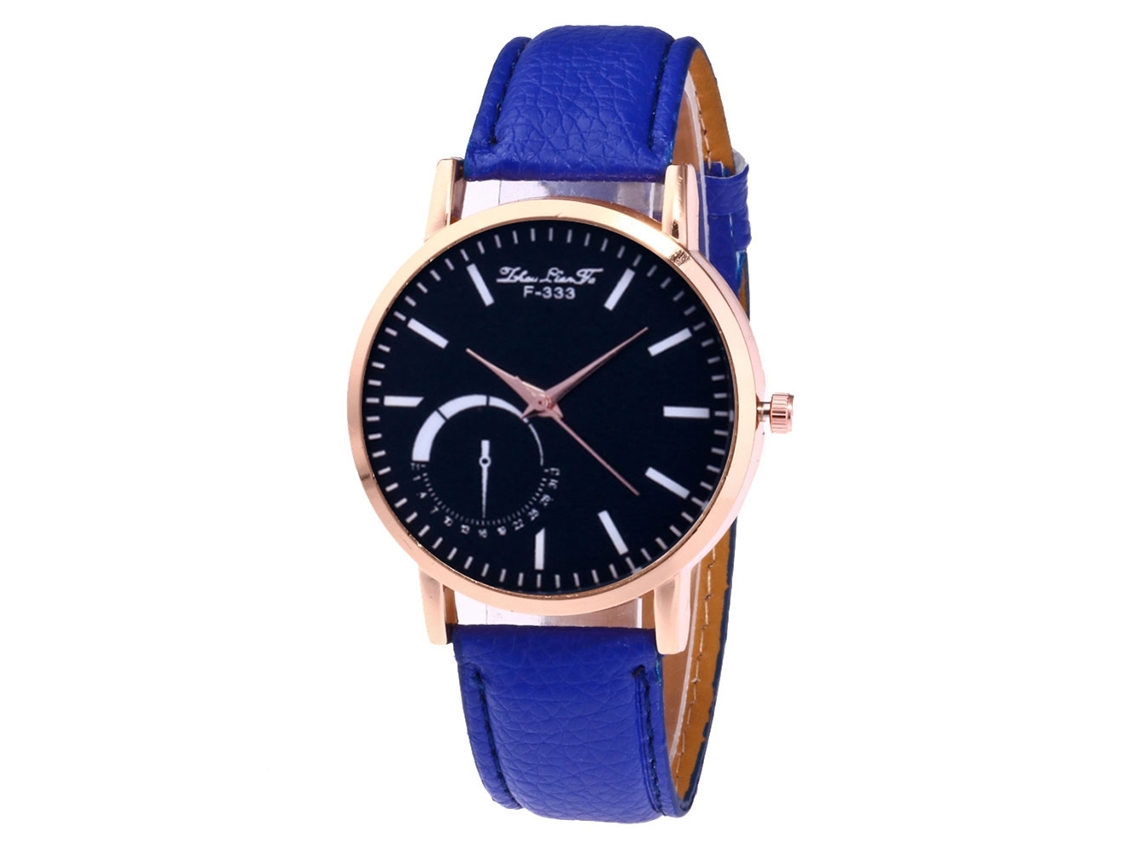 Relógio de Pulso Masculino Zhoulianfa Quartzo com Pulseira de Couro Pu Azul Royal