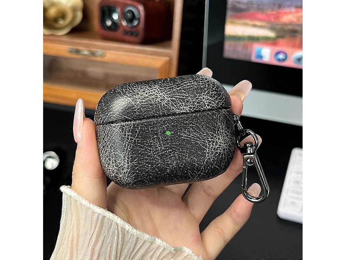 Capa Protetora Retrô Em Couro Oleado Para Fones De Ouvido Bluetooth Airpods 4