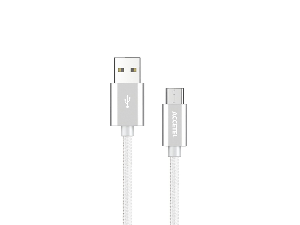 Cu1805 Cabo De Dados Nylon 2.4a -micro Usb Prata