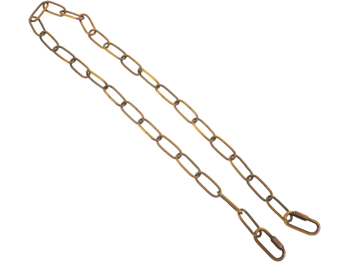 Corrente De Lustre Em Ferro Dourado Com Acabamento Robusto E Bordas