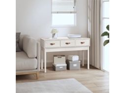 Vidaxl Mesa Consola 114x40x75 Cm Pinho Maciço Branco