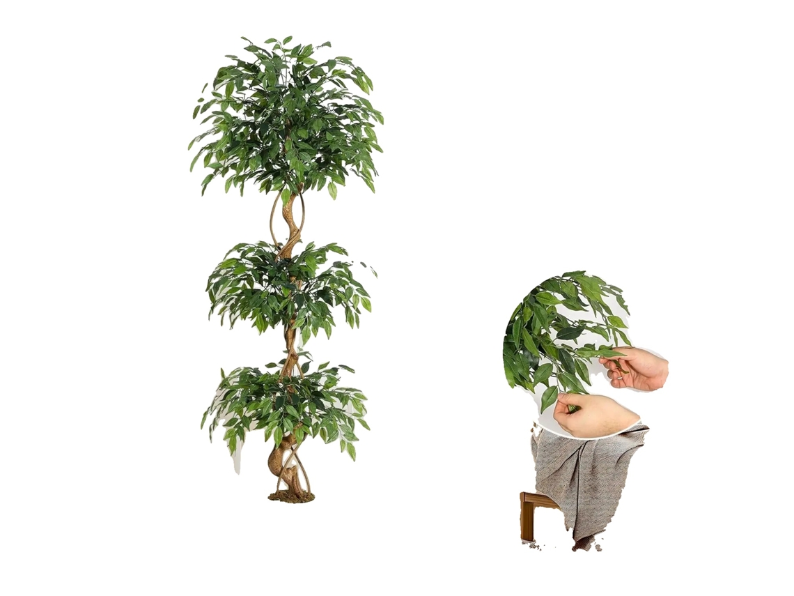 Ãrvore De Ficus Artificial, Design Em Mãºltiplos Nã­veis, Decoraã§ã£o Elegante Para O Lar, 6ft 183cm Oem