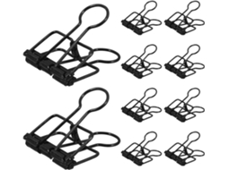 Conjunto De 10-clipes Metálicos Vazados Mikinona Elegant Design, Ferro Preto, Superfície Lisa, Para Projetos De