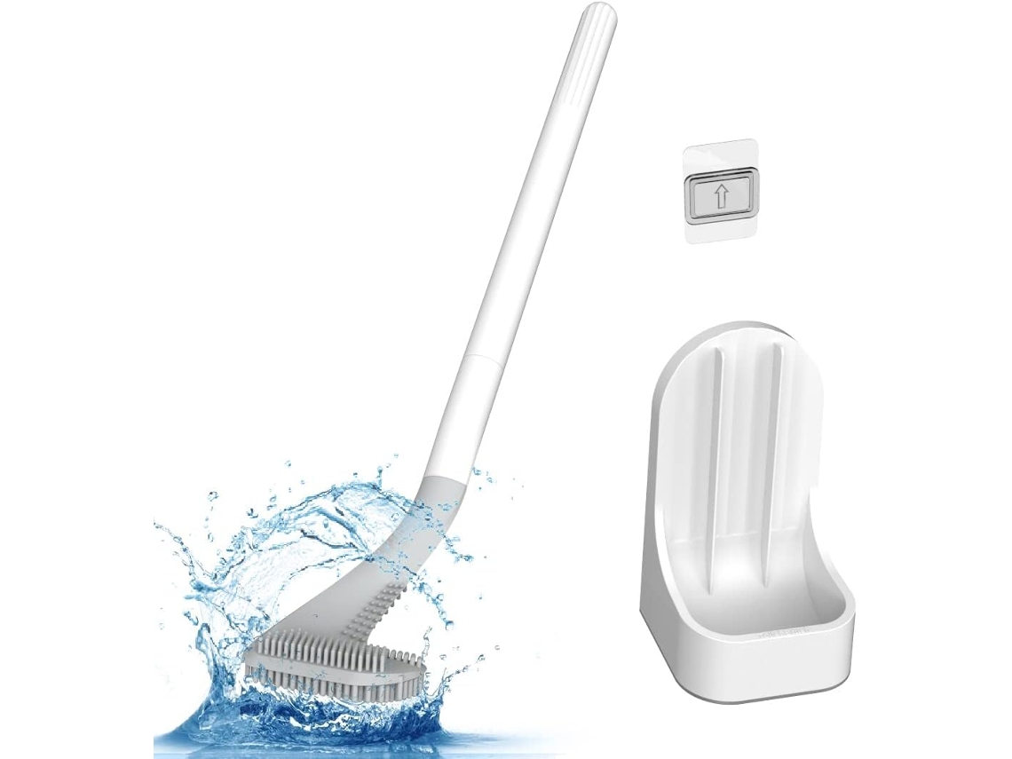 Escova Sanitária AQUAFORGE multifuncional de silicone, com suporte de parede