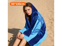 Toalha De Praia Secagem Rápida, Não Agarra Areia, Alta Absorção, 90×180cm coqueiro Azulczhhmart