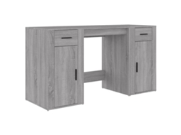 Desk With Cabinet, Desks With Cabinets Vidaxl Cinzeto Madeira Processada (n/a)
