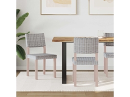 Vidaxl Cadeira De Jantar Gendt 2 Unid. Rattan Kubu Branco Lavado