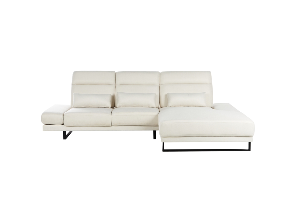 Sofá Esquinero Izquierdo Beliani Ikast De Tela Blanco 320x214x105