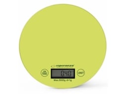 Esperanza Eks003G Balança de Cozinha Verde Amarelo Balcão Redondo Balança de Cozinha Eletrónica