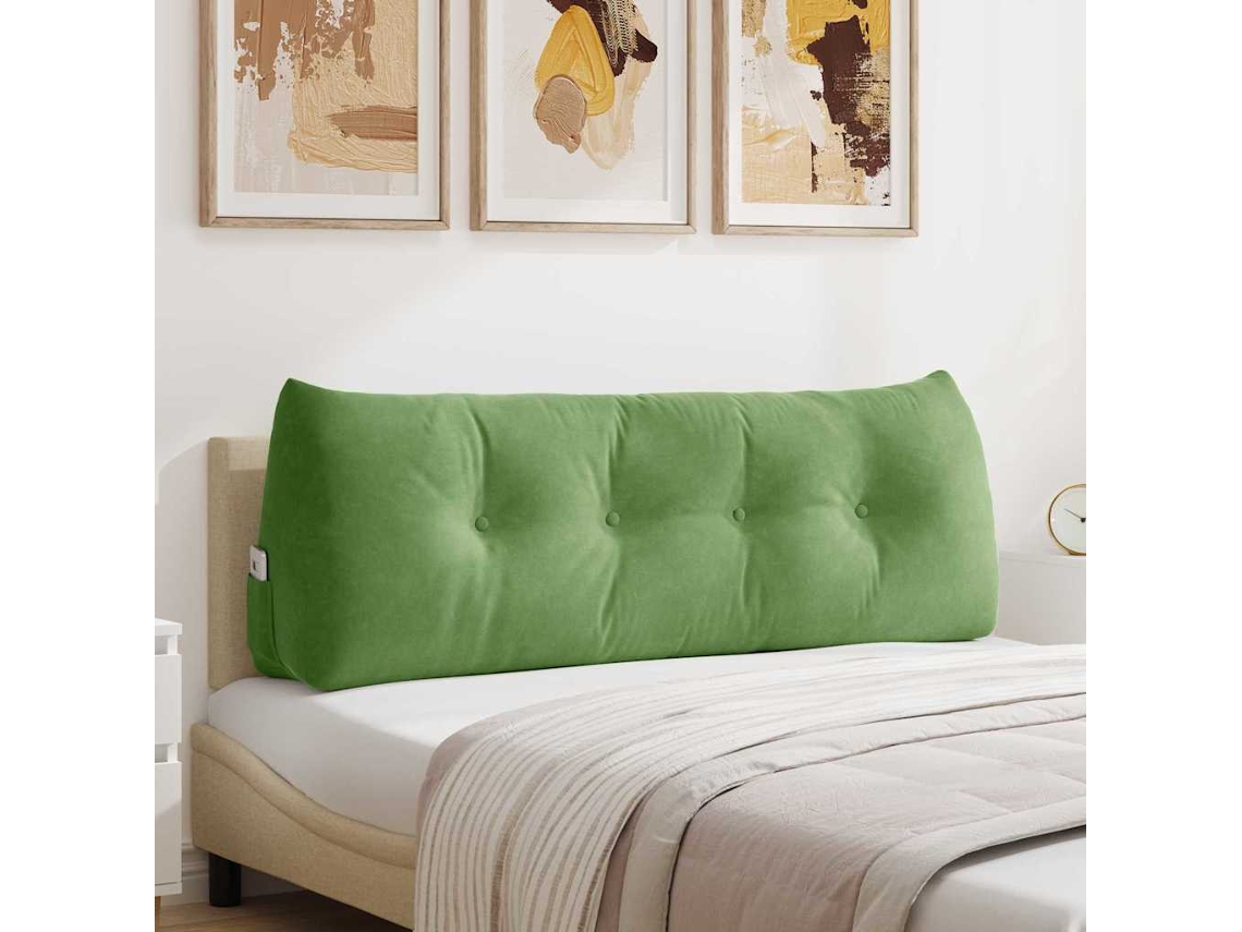 Vidaxl Travesseiro Para Costas Verde Claro 140 X 24 X 50 Cm Veludo