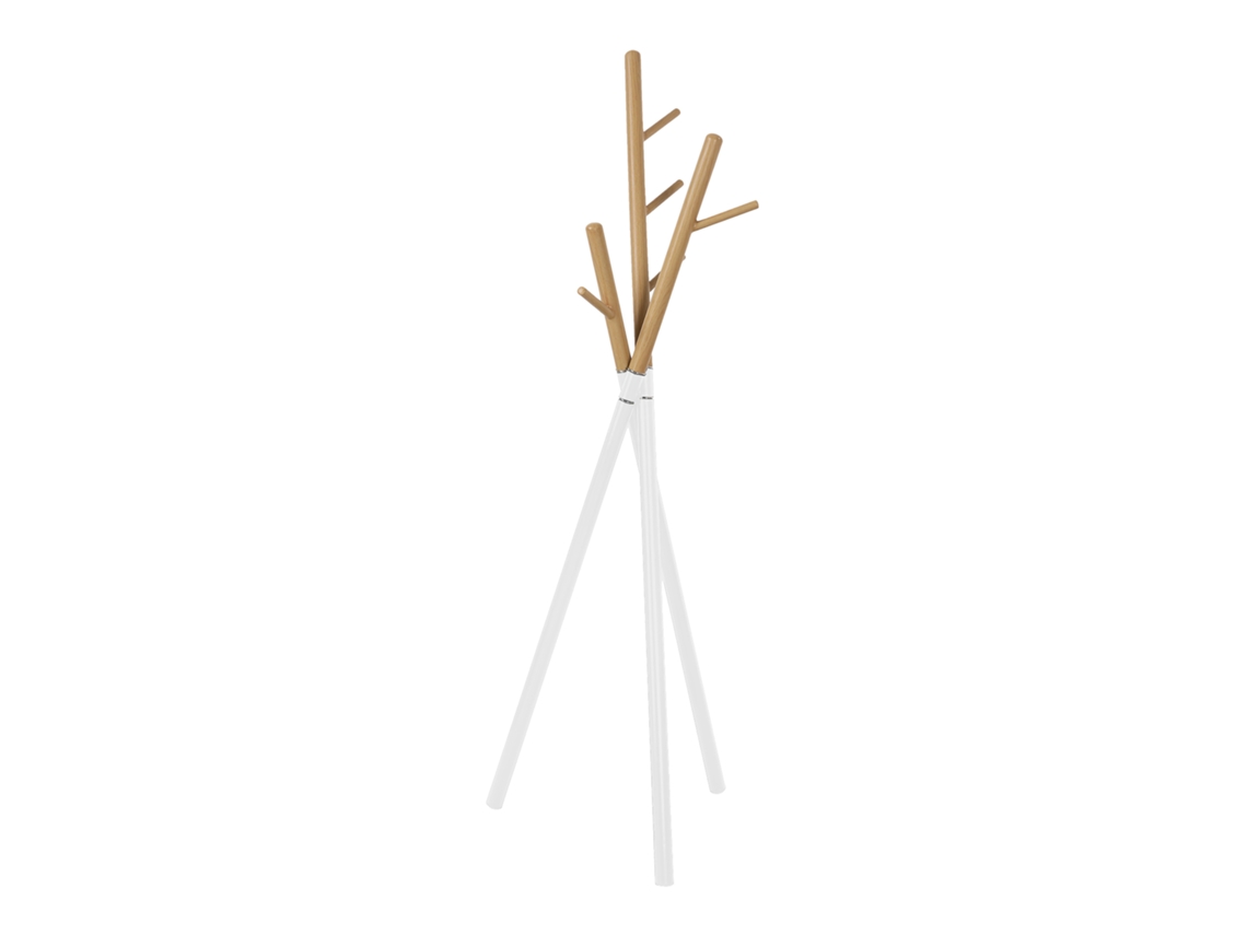 Bengaleiro Laerdal 172x49x49 Cm Aço Branco/madeira [EN.CASA]