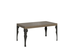 Mesa Extensível Paxon 160/244x80 Cm Em Cinza Pomba Com Pés Antracite Itamoby
