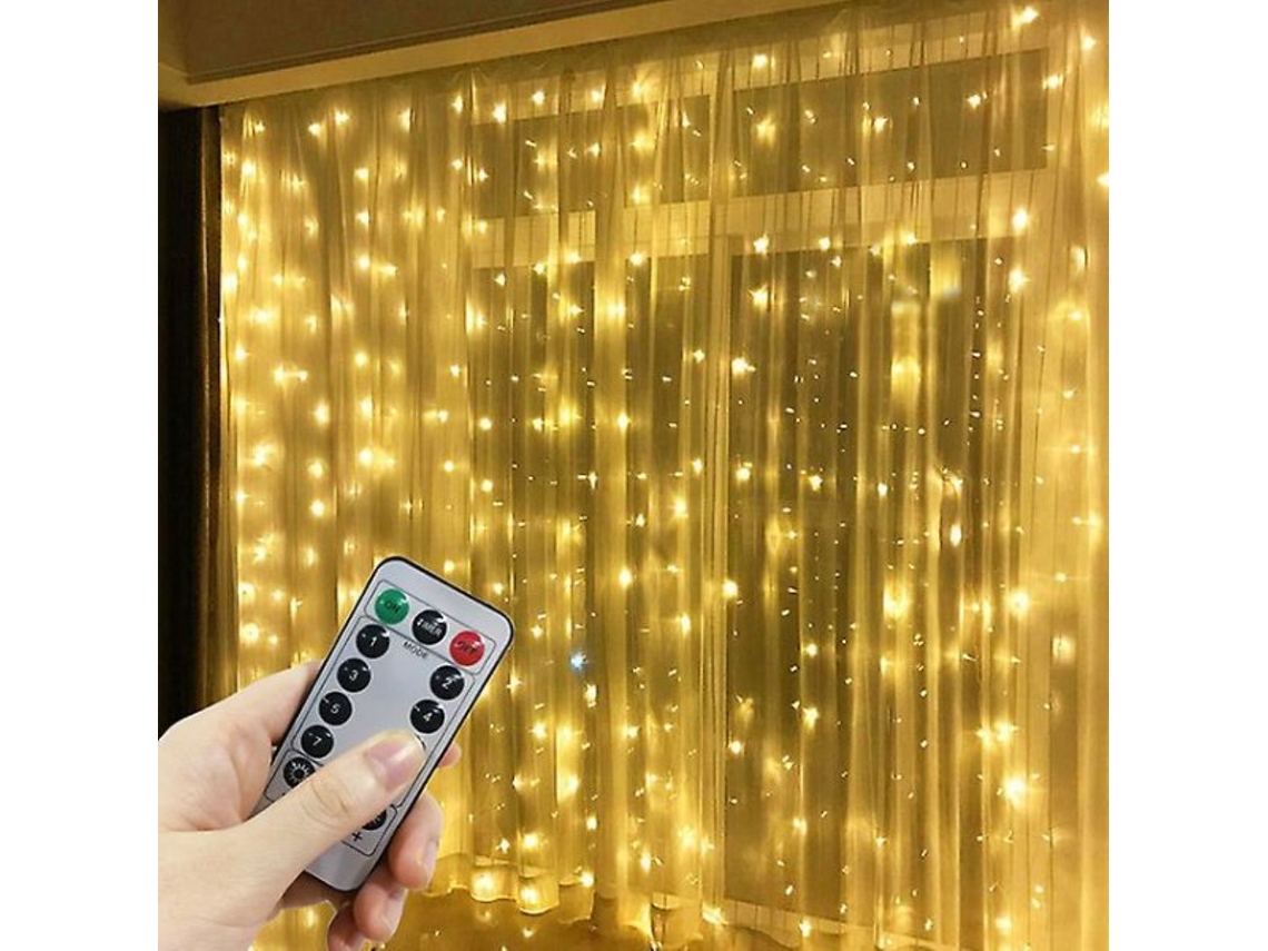 Cortina De Luzes Led, Formato De Árvore De Natal, Cor Branca Quente, Alimentação Usb, Aplicação Doméstica Versátil Em Diferentes Espaços