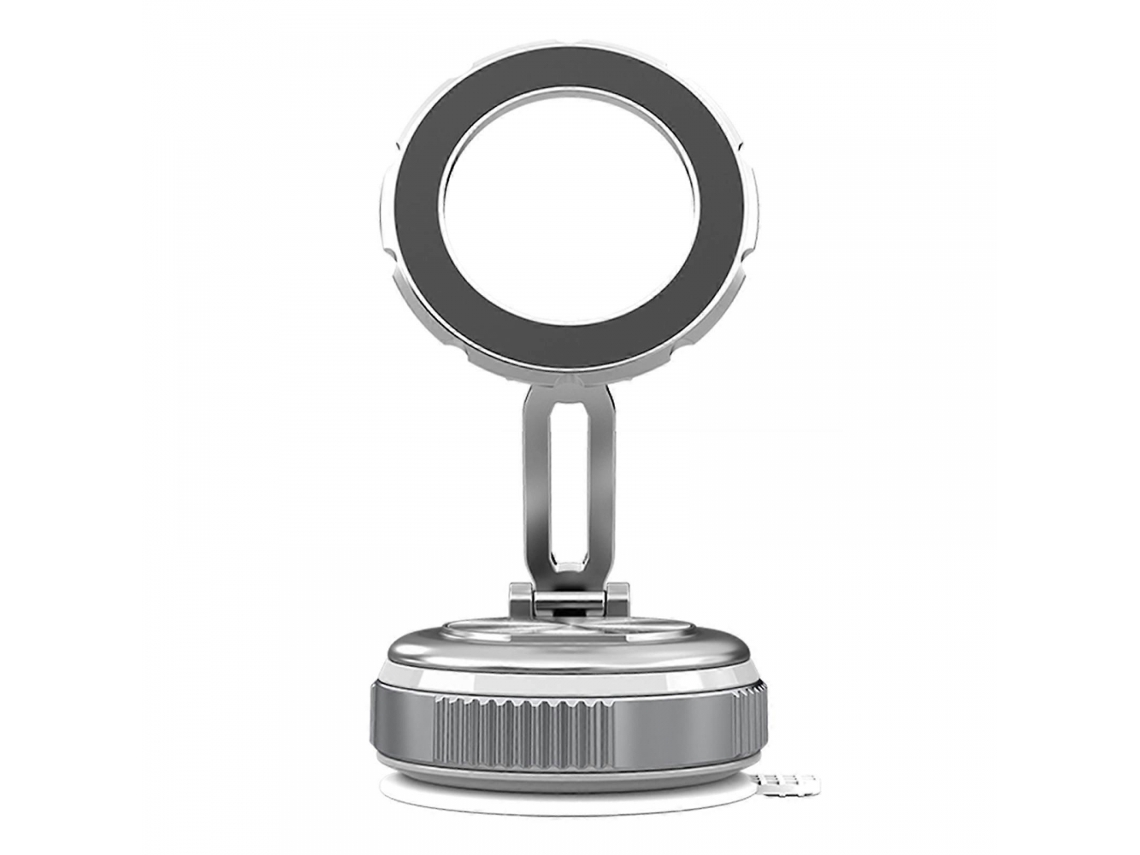 Suporte Magnético Para Celular Veicular Com Ventosa Giratória De 360 ​​graus, Compatível Com Iphones 16, 15, 14 E 13 Polegadas, Cor Prata.