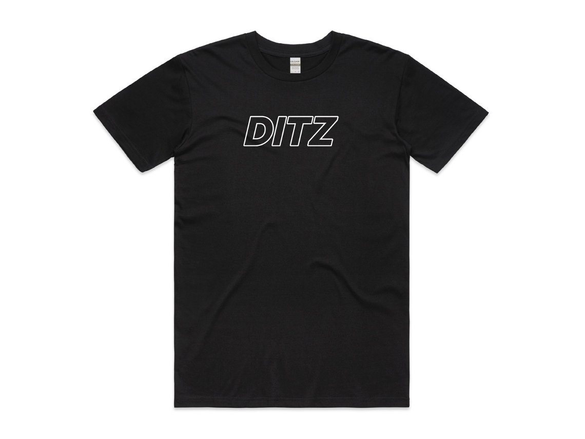 Ditz Ditz Logo Black T shirt ROCKINSTONE Unisex Adults Best Sellers Size:l