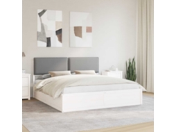 Vidaxl Estrutura De Cama Com Cabeceira Estofada Cinzento-claro