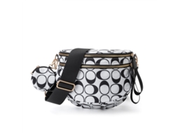 Bolsa de Ombro/transversal Impermeável círculos Pretos e Brancos YUNZII