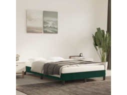 Vidaxl Estrutura de Cama Sem Colchão Verde Escuro 120x190 Cm Veludo