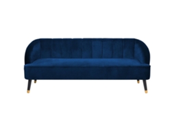 Sofá de 3 Lugares BELIANI Alsvag de Veludo Azul Marinho 191x73x73