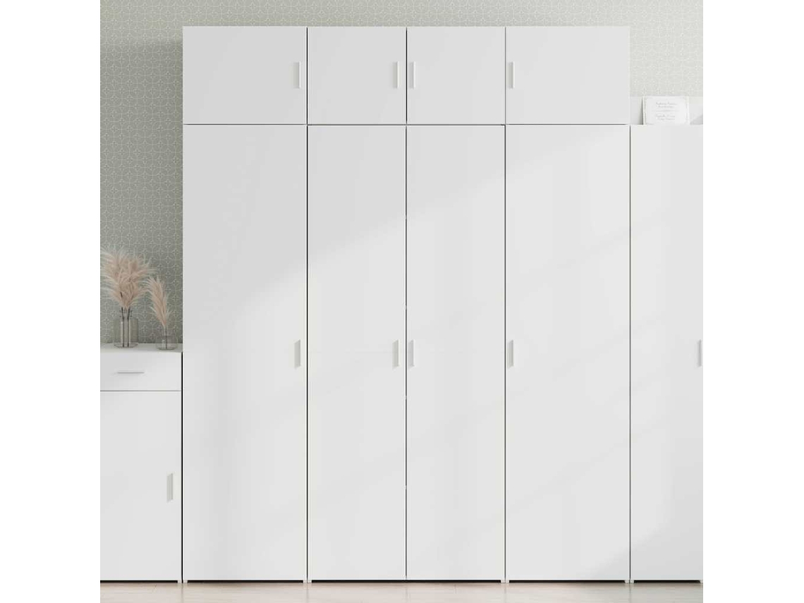 Vidaxl Armário De Arrumação 80x42,5x225 Cm Derivados De Madeira Branco