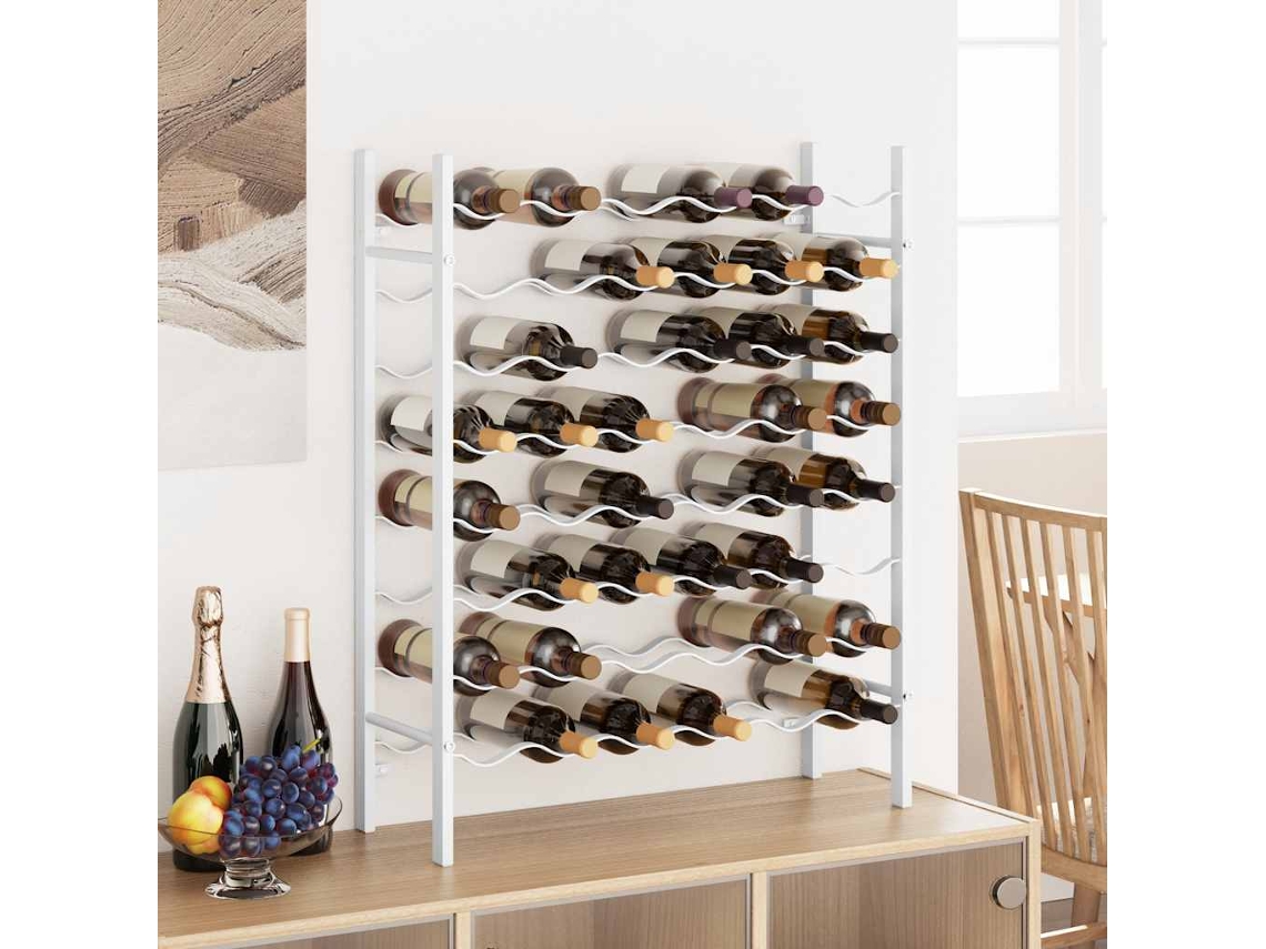 Vidaxl Garrafeira Para 48 Garrafas Metal Branco