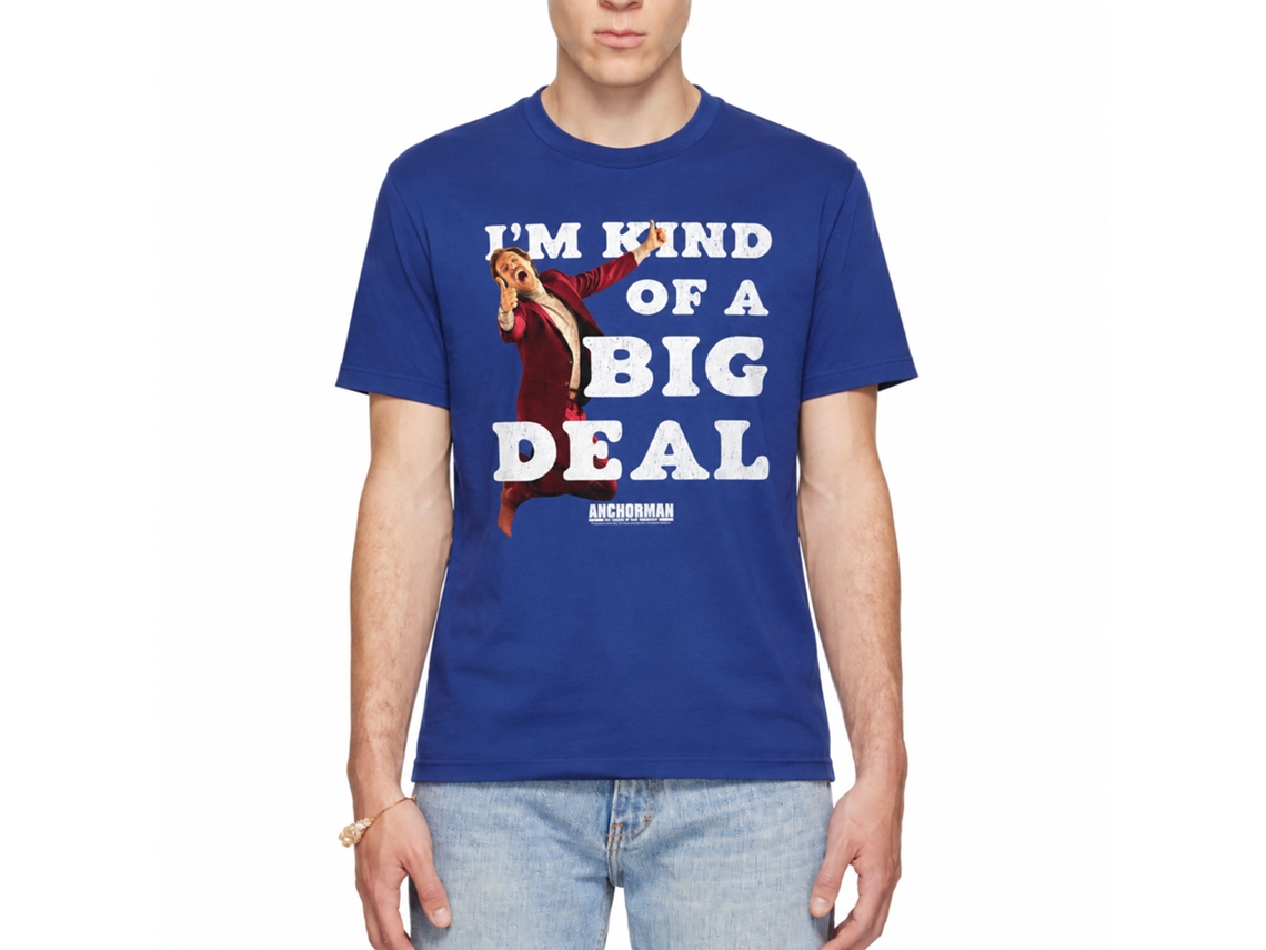 Rockinstone Anchorman Movie Big Deal Solid Royal Adult T-shirt Size:xl