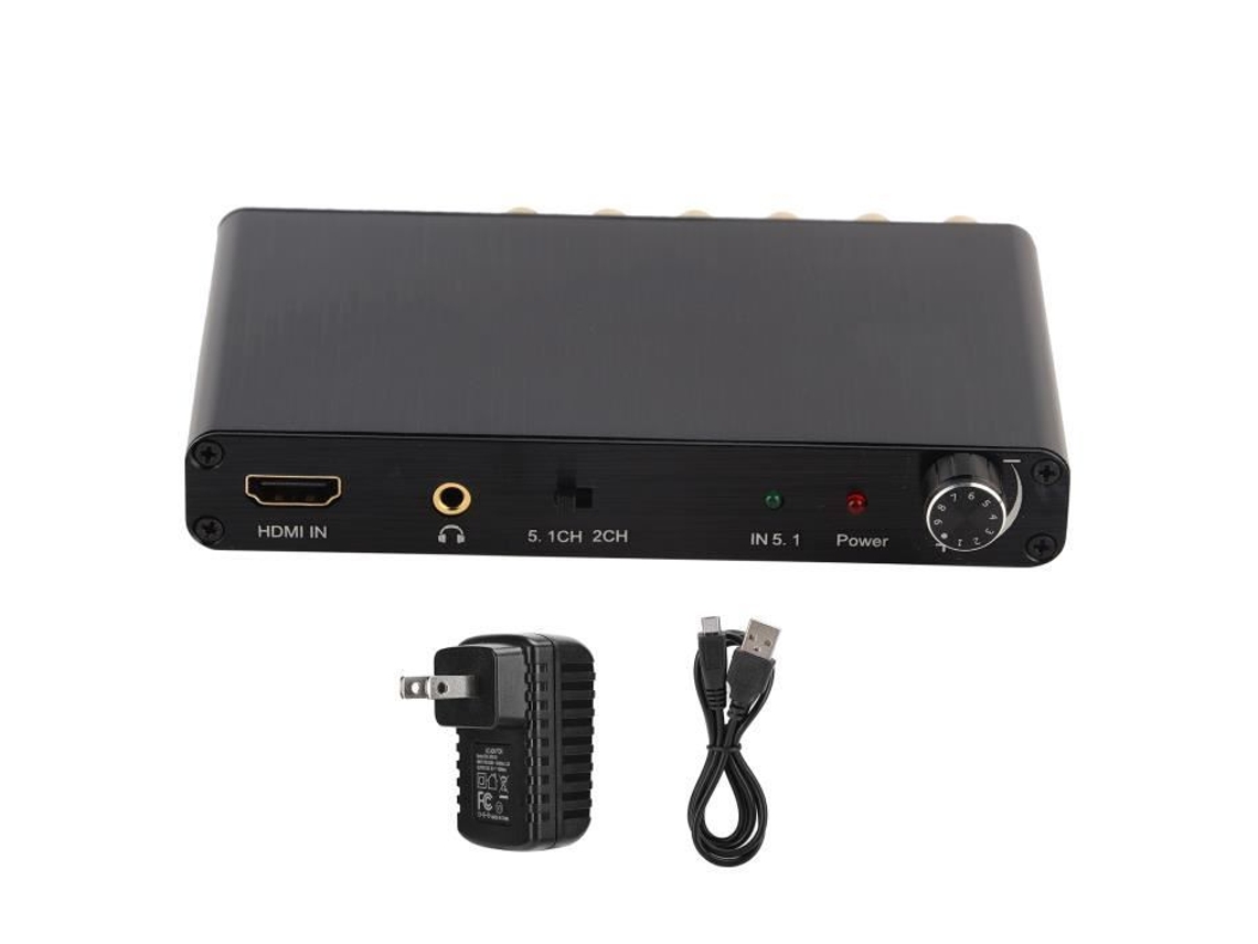 HURRISE Audio Converter 4K 3D Digital Audio Decoder Converter Adapter Hdmi 5.1 To Analog Output Eua