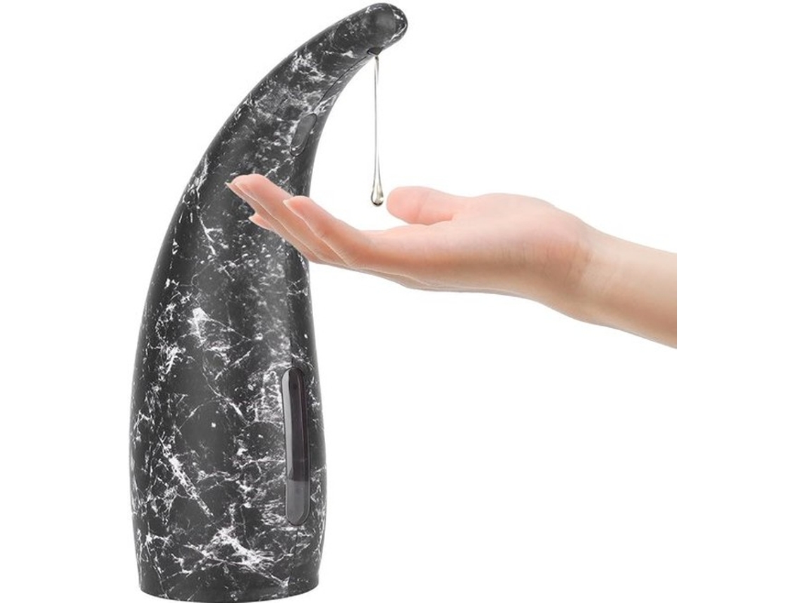 Dispensador De Sabão Automático - 300 Ml - Infravermelho - Mármore Preto - Higiênico - Vidro Transparente - Máquina De Sabão Automática