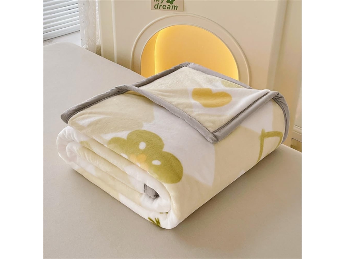 Manta de Flanela Lã com Estampa Floral Fansu Microfibra Macia e Quente para o Inverno Colcha Fofa Quarto Sofá