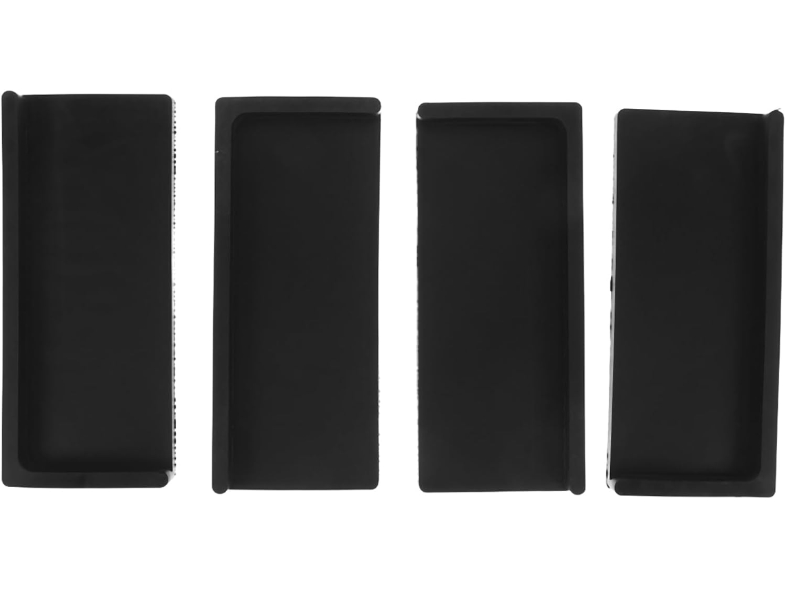 Conjunto De 4 Protetores Borracha Natural Preta Antiderrapantes Para