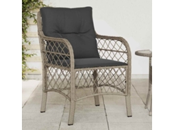Vidaxl Cadeiras De Jardim Com Almofadões 2 Pcs Vime Pe Cinzento-claro