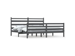 Bed Frame, Bed Frames Vidaxl Cinzeto Madeira De Pinho (200 X 200 Cm)