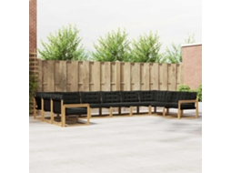 Vidaxl Conjunto De Sofás Para Exterior 10 Unid. Branco E Preto
