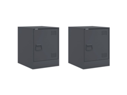Bedside Cabinet, Bedside Cabinets Vidaxl Antracite Aço (n/a)