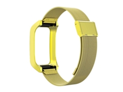 Bracelete Para Xiaomi Mi Band 7 Pro - Metal - Fivela Milanesa Integrada - Estrutura Em Aço Inoxidável Dourada