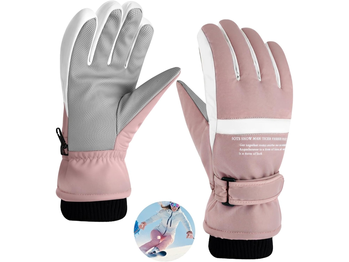 Luvas de esqui femininas, inverno, snowboard, sensíveis ao toque, impermeáveis, à prova de água, S/MARCA