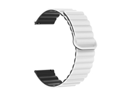 Pulseira De Silicone Bicolor Com Fecho Magnético, Compatível Com Huawei Gt6 Gt5, 22mm, Branca E Preta