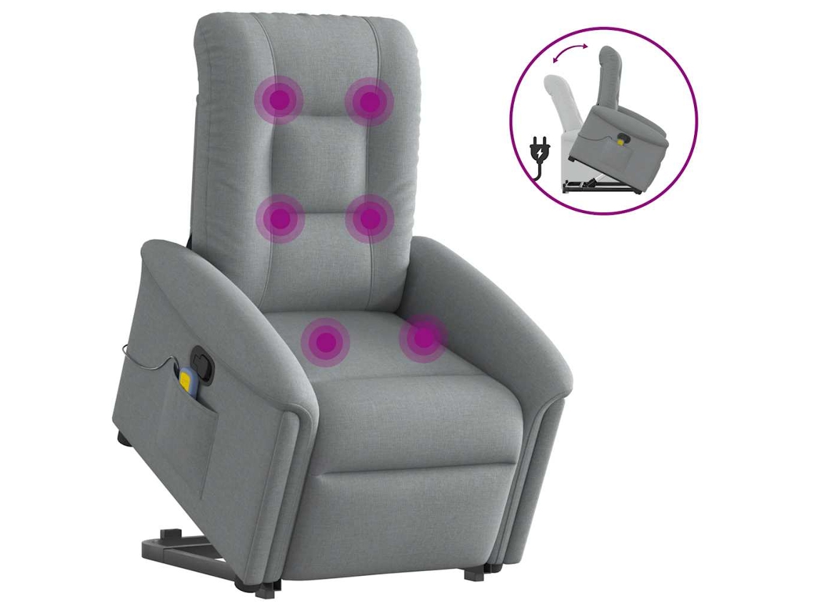 Stand Up Massage Recliner Chair, Stand Up Massage Recliner Chairs Vidaxl Cinzeto Tecido
