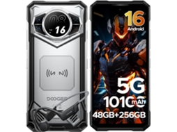 Smartphone Robusto 5g Doogee S200 VIP Android 16, 48gb 256gb 10100mah 6.72'' 120hz 100mp Nfc, Com Auscultadores De Condução Óssea, Prata