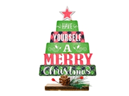 Árvore De Natal De Madeira Laxiscreed Com Padrão Impresso E Design Oco Para Decoração Festiva
