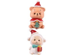 De 2 Enfeites De Resina, Acessórios Em Miniatura Para Decoração De Paisagens, Enfeite De Natal Em Resina. Gokoco