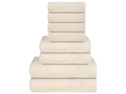 Vidaxl 8 Pcs Conjunto De Toalhas Frogn 360 G/m² Creme