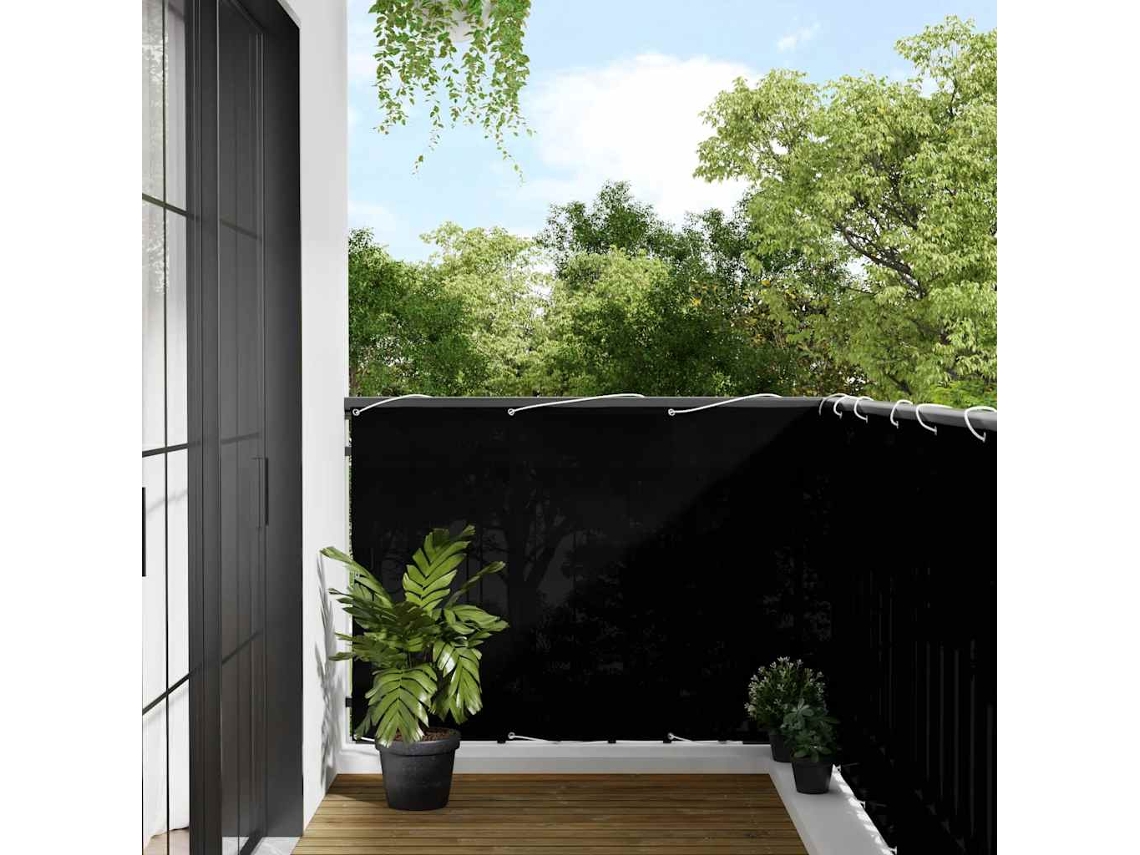 Vidaxl Tela De Varanda 120x700 Cm 100% Poliéster Oxford Preto